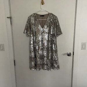Zara Silver Sequin Dress